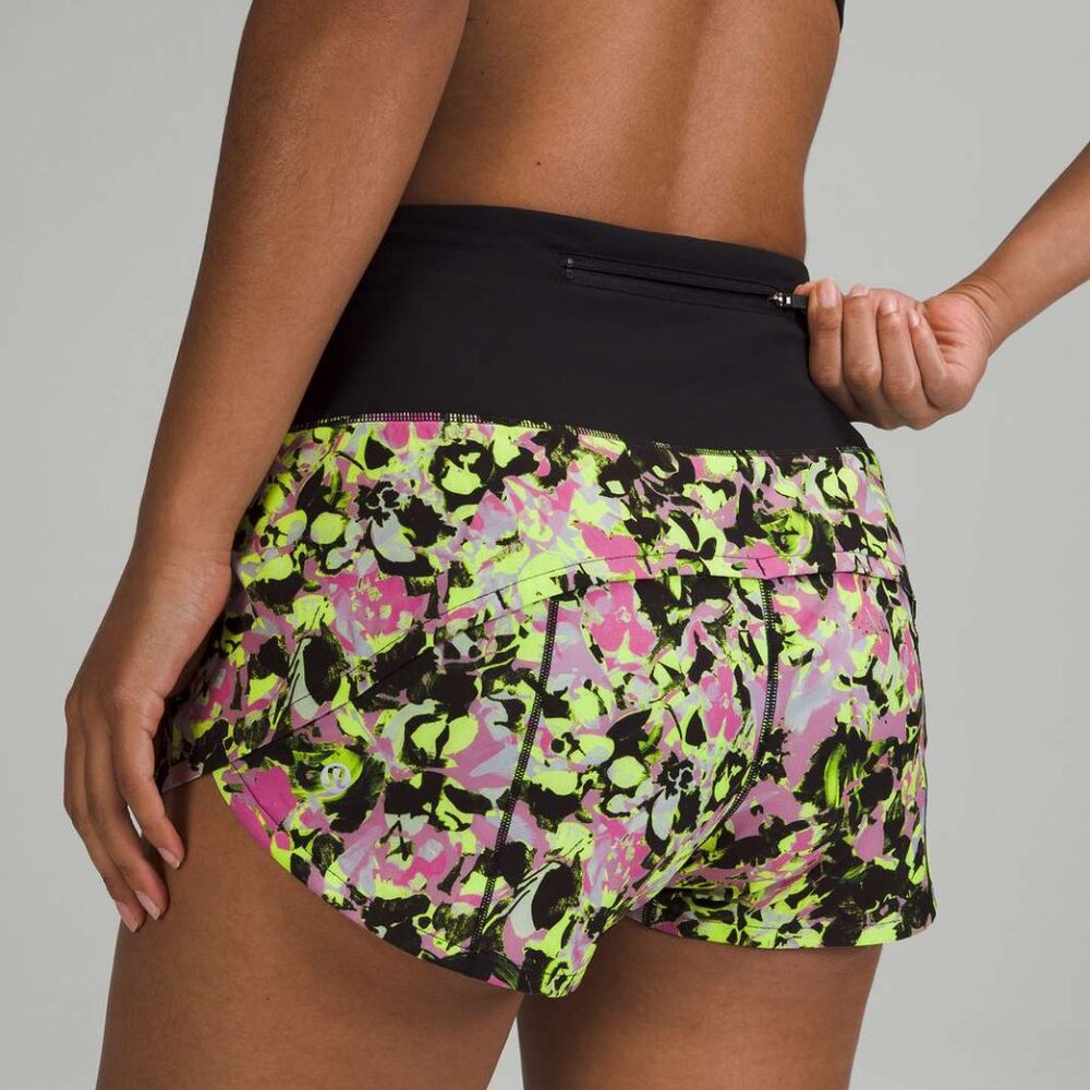 Lululemon Speed Up High-Rise Lined Short 2.5" Inflected Highlight Yellow Multi